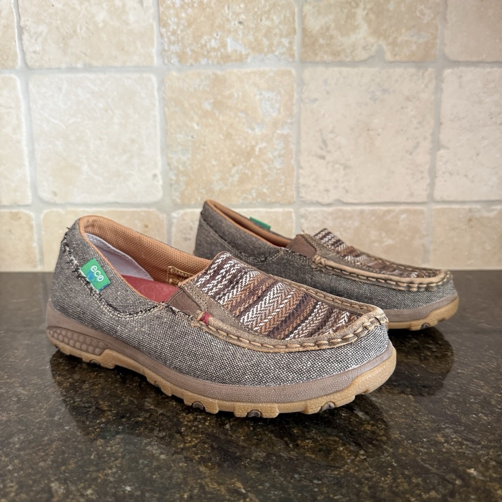 Twisted X Slip-on Driving Moccasin Gray Brown Multi Style WXC0006 W's 6.5